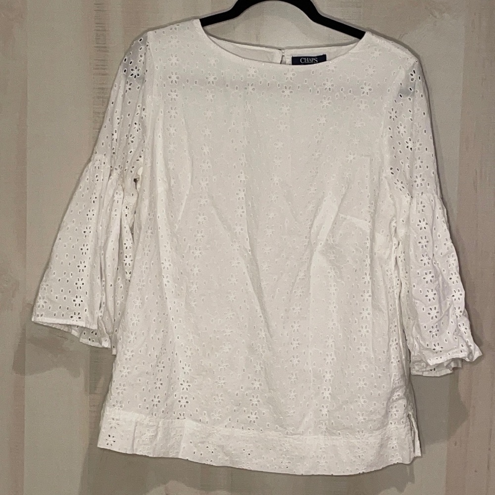 Chaps White Lace Boho Shirt